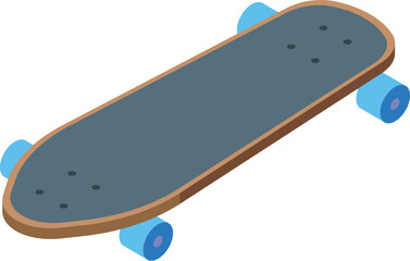 Sticker - Longboard activity icon isometric vector. Retro board. Wheel skate