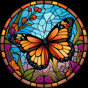 Wall Mural -  - stained glass butterfly