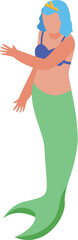 Wall Mural - Fairy mermaid icon isometric vector. Sea girl. Little princess