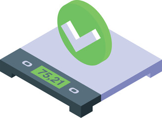 Poster - Weight scales icon isometric vector. Sport diet. Fitness digital