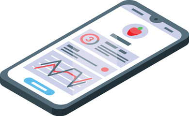 Poster - Diet app chart icon isometric vector. Sport fitness. Exercise plan
