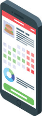 Poster - Diet app calendar icon isometric vector. Sport digital. Smart plan
