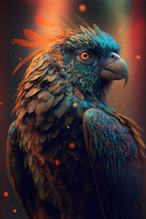 Poster - Beautiful Bird Portrait, made with Generative AI