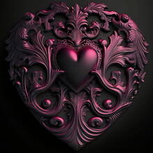 Metallic Pink Heart Coat Of Arms