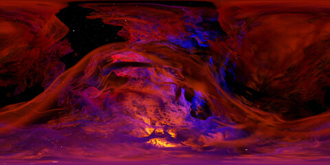 Wall Mural - nebula with stars, 8k hdri map, 360 degree space background, astronomical spherical environment pano