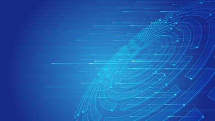 Poster - blue dot line composed of technology turntable internet background