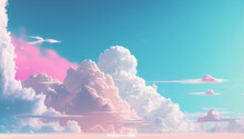 Sweet Pastel Color Beautiful Background With Copy Space Graphic Illustration. Generative Ai.