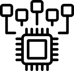 Poster - Engineer factory processor icon outline vector. Work machine. Computer operator