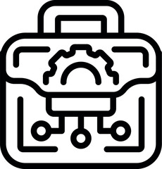 Poster - engineer factory tool icon outline vector. industry machine. worker belt