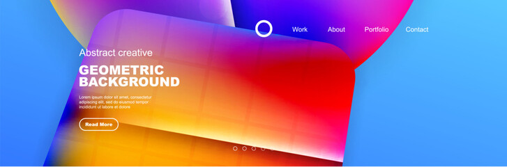 Wall Mural - Abstract background for your landing page design. Web page for website or mobile app wallpaper
