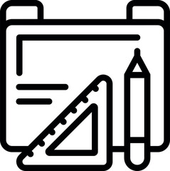 Poster - Folder engineer tool icon outline vector. Industry work. Process production