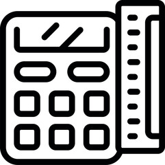 Poster - Engineer factory calculator icon outline vector. Industry work. Worker machinery