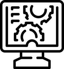 Poster - Monitor operator icon outline vector. Worker industry. Engineer work
