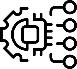 Wall Mural - Engineer processor icon outline vector. Worker process. Computer operator