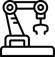 Poster - Robot icon outline vector. Factory engineer. Computer operator