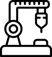 Poster - Robot hand icon outline vector. Industry factory. Work machine