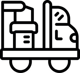 Poster - Truck factory icon outline vector. Industry engineer. Worker process