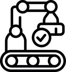 Poster - Line work icon outline vector. Factory engineer. Process machinery