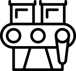 Poster - Factory line icon outline vector. Work industry. Operator worker