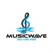 © LOELOET - Water Wave Music vector design logo