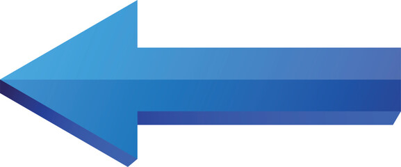 Aufkleber - 3d blue arrow left direction icon on a transparent background, arrow icon illustration vector for yo