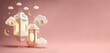 lantern ramadan islamic, eid mubarak,  eid al adha, banner with generative AI	
