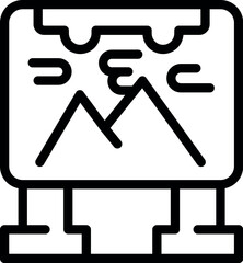 Poster - Image banner icon outline vector. Plotter machine. Digital screen