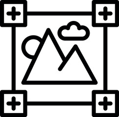 Poster - Image plotter icon outline vector. Printer format. Computer data
