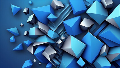 Abstract 3d blue background for presentation design. Generative Ai. Modern technology background. Suit for business, corporate, banner, backdrop and much more