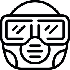 Wall Mural - Paintball mask icon outline vector. Ball paint. Target sport