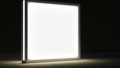 a billboard with lighting, dark background