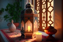 Ramadan Decorations In The Mosque, Generative Ai
