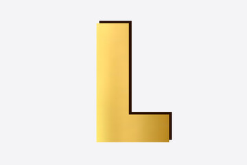 golden Alphabet L, isolated over white background