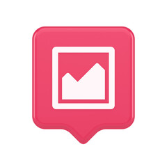 Poster - Graph diagram mathematical profit business pink squared button 3d realistic speech bubble icon