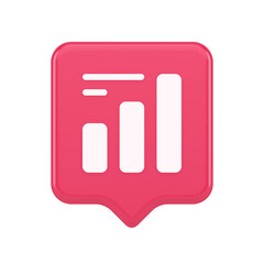 Poster - Bar graph business analyzing button diagram profit progress stock market stats 3d speech bubble icon