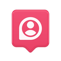 Poster - Human map pin pointer location position find navigation button person GPS global data 3d speech bubble icon