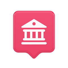 Poster - Museum antique building columns button gallery mythology civilization house 3d realistic speech bubble icon