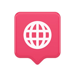 Poster - Internet connection global browsing information button cyberspace data search 3d speech bubble icon