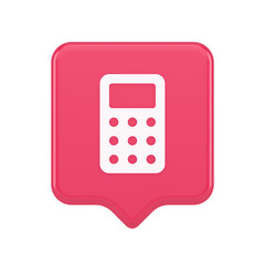 Aufkleber - Calculator button mathematical number counting web application design 3d realistic speech bubble icon