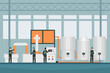 Silo with grain, elevator, granary, factory 2d vector illustration concept for banner, website, illustration, landing page, flyer, etc