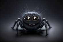 Close Up Of A Spider With Big Eyes. Generative Ai.