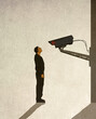 © Westend61 - Illustration of man standing in front of security camera