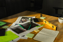 Several objects on table in architect's office
