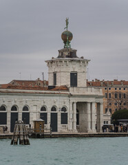 Wall Mural - Close-up of tip of Punta della Dogana, where Dogana da Mar, the Grand Canale, and the Giudecca Canal touch..