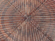 Abstract gradient brown wicker background, rough texture, diagonal stripe and circle woven pattern