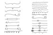 © blagorodez - Set of artistic pen brushes.Doodles, ink brushes.Set of vector grunge brushes. Collection of strokes of markers. Set of wavy horizontal lines