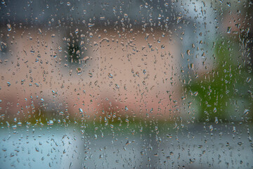 rain drops on the window surface