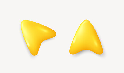 Fototapete - 3d arrow pointer icon isolated on white background. yellow realistic mouse cursor. 3d click arrow, g