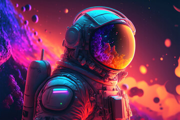 3d illustration of an astronaut in outer space