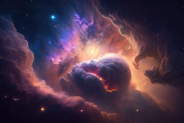 Wall Mural - nebula and stars in space made with generative ai